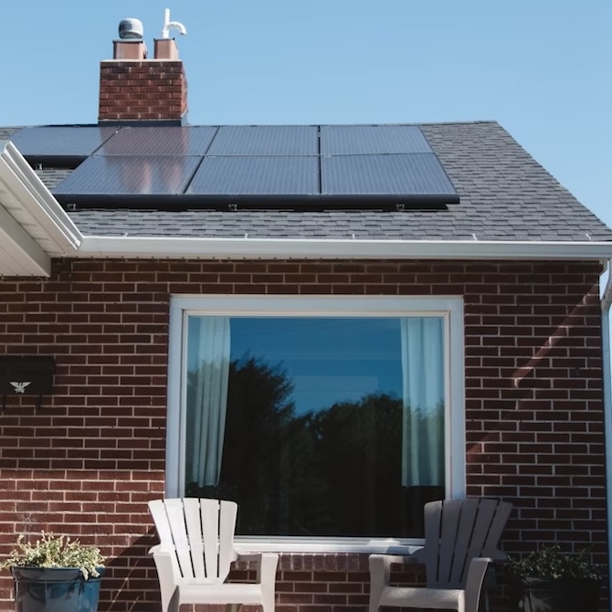 Solar panels on UK home